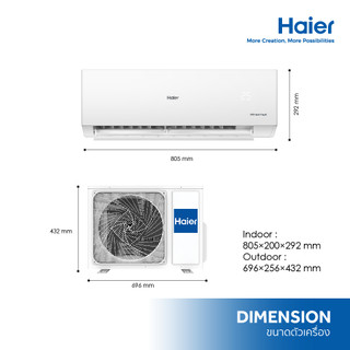 Haier เครื่องปรับอากาศอินเวอร์เตอร์ รุ่น VQEC (เลือกรุ่นได้)