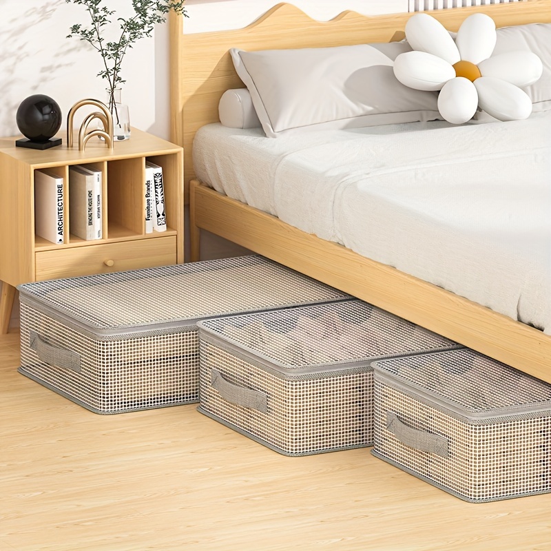 กระเป๋าเก็บของ PVC ใส กันฝุ่น กันสึกหรอ ขนาดใหญ่ ทนทาน กันชื้น สําหรับเตียงนอน
