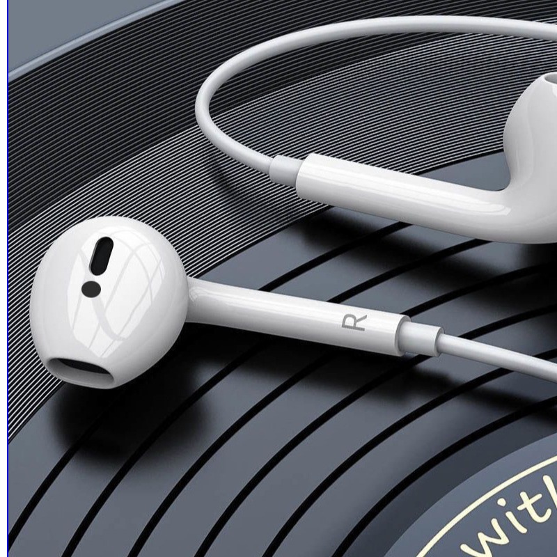หูฟังแบบมีสาย USB สากลสีขาว - C พร้อมสายเคเบิลดิจิตอลควบคุมการโทรในสาย