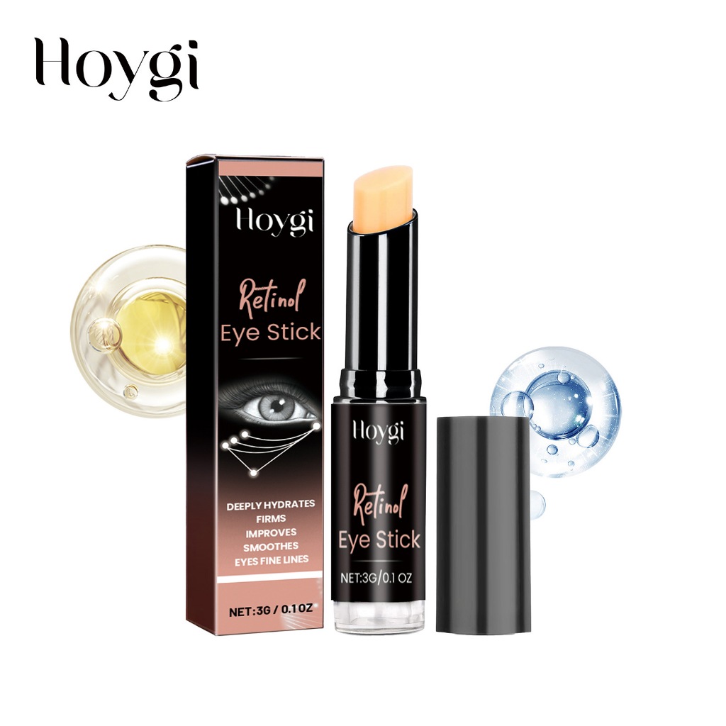 Hoygi Retinol Eye Cream Stick เพิ่มความสว่างและบริษัท Diminishes ลักษณะของเส้นและความหมองคล้ํา Nourishing Age-Defying Eye Cream 3g