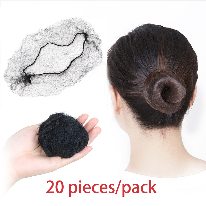 20ชิ้น/แพ็ควิกผมผมสุทธิผมหยิกมัด22นิ้วไนล่อนผมสุทธิที่มองไม่เห็นขอบยืดหยุ่นสุทธิผมสุทธิ