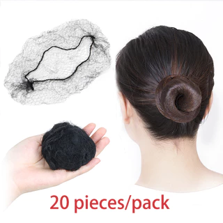 20ชิ้นสีดําไนล่อนผมตาข่าย-22-นิ้วปรับที่มองไม่เห็นยืดหยุ่นหมวกวิกผมสําหรับจัดแต่งทรงผม