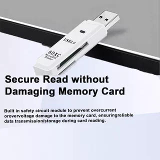 เครื่องอ่านการ์ด SD อะแดปเตอร์อ่านการ์ดหน่วยความจํา Micro USB TF ความเร็วสูง 2 IN 1 สําหรับโทรศัพท์พีซีแล็ปท็อป