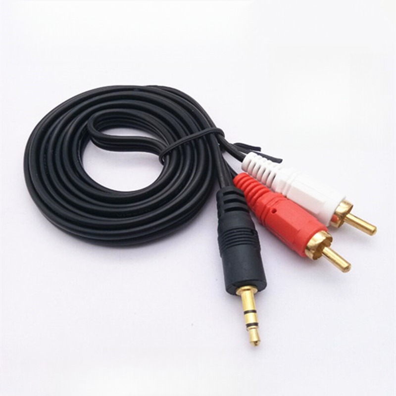 3.5 เปิดดอกบัวคู่ 1.5 ม. 3.5 มม. สายสัญญาณเสียง RCA หนึ่งจุดสองสายคอมพิวเตอร์สายสัญญาณเสียงแบบหนึ่งต่อสอง