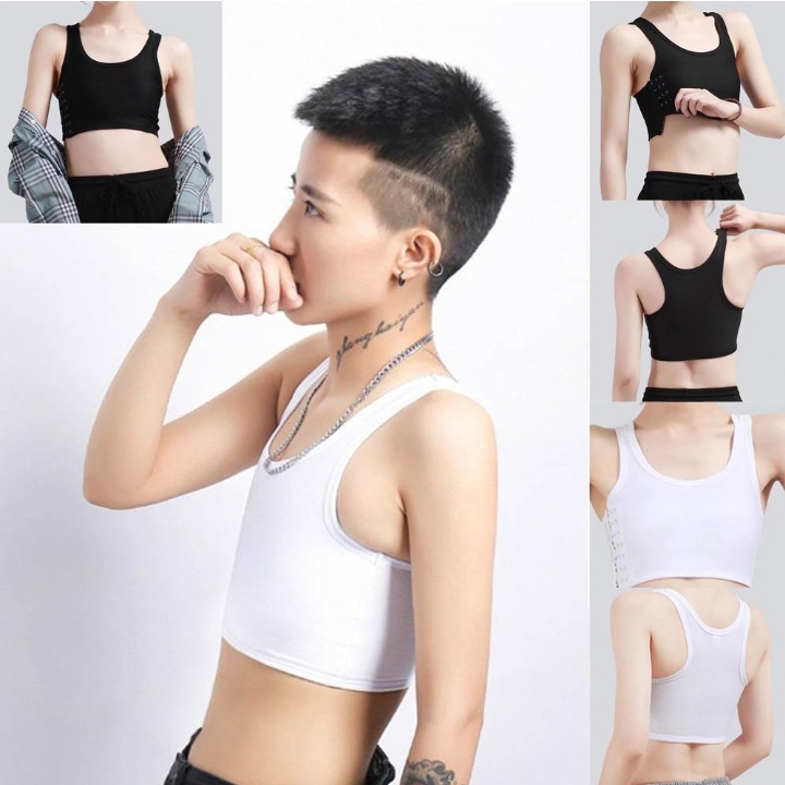 เครื่องผูกหน้าอกสําหรับบิ๊กคนโง่ผู้หญิงผู้ชายเลสเบี้ยนบาร์ที่มีตะขอทรานส์ขนาดบวกดึงกว่าเสื้อกั๊กทอม