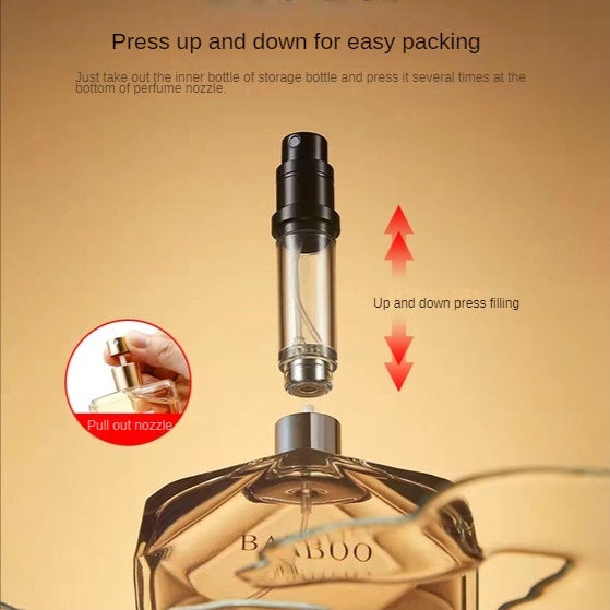 6ml น้ําหอม Atomizer แบบพกพา Liquid คอนเทนเนอร์สําหรับเครื่องสําอาง Traveling Mini อลูมิเนียมสเปรย์ขวดเปล่ารีฟิล Косметика