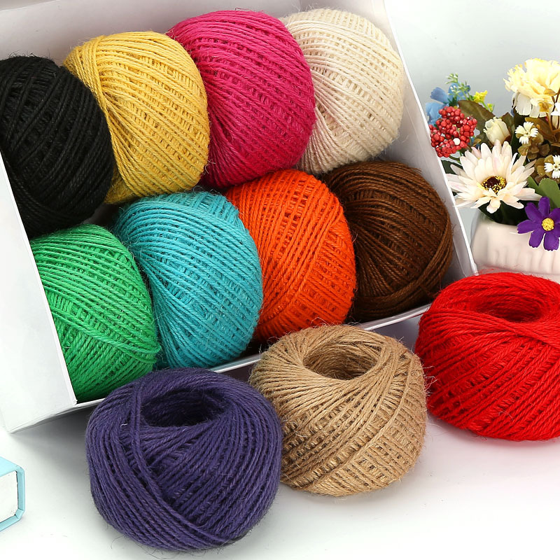 Color Hemp Rope 2mm DIY Handmade Retro Style Photo Clip Jute Rope 25m/50m/100m