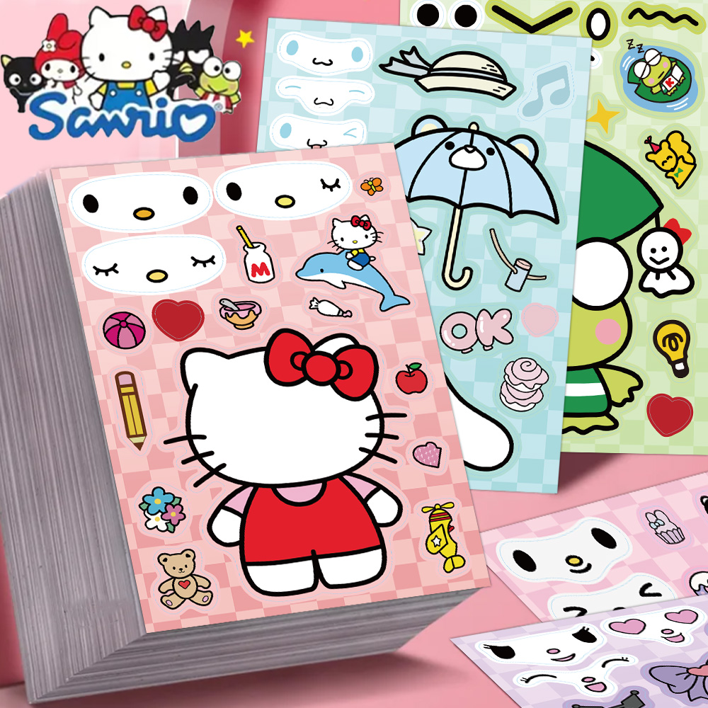 SANRIO 8ชิ้น ซานริโอ ได้รับอนุญาตอย่างเป็นทางการสติกเกอร์การ์ตูนตกแต่งของขวัญแล็ปท็อปกันชนขวดน้ําคอมพิวเตอร์โทรศัพท์ฮาร์ดหมวกรถสติกเกอร์กันน้ํา