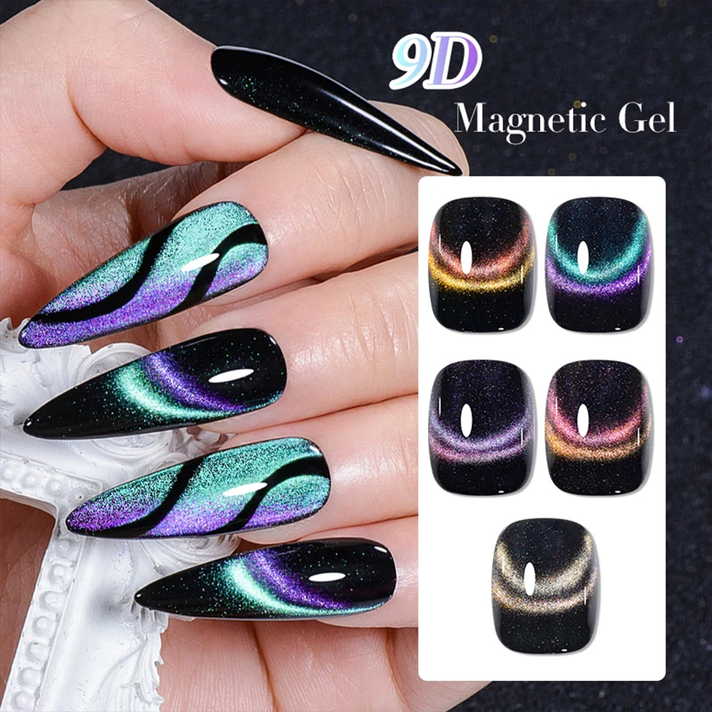 1 สี 10ML 9D Light Cat Eye ชุดเจลแม่เหล็กพร้อม Soak Off UV LED Cat Eye Gel Polish แต่งเล็บชุดของขวัญเล็บ - ไม่มีแท่งแม่เหล็กรวม