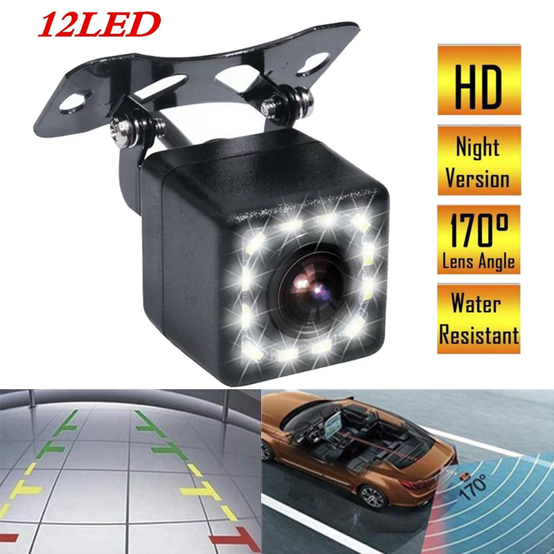 Night Vision กันน้ํา 12LED กล้องสําหรับรถยนต์ด้านหลังที่จอดรถสํารองระบบ 12V