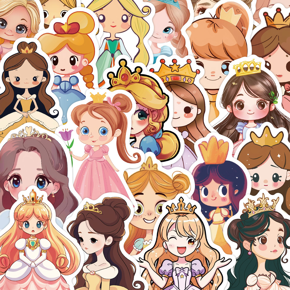 สติ๊กเกอร์เจ้าหญิงเทพนิยาย 50 ชิ้น แอนิเมชั่นการ์ตูน ตัวละครน่ารัก สมุดบัญชีมือ DIY สติ๊กเกอร์เครื่องเขียนถ้วยน้ํา