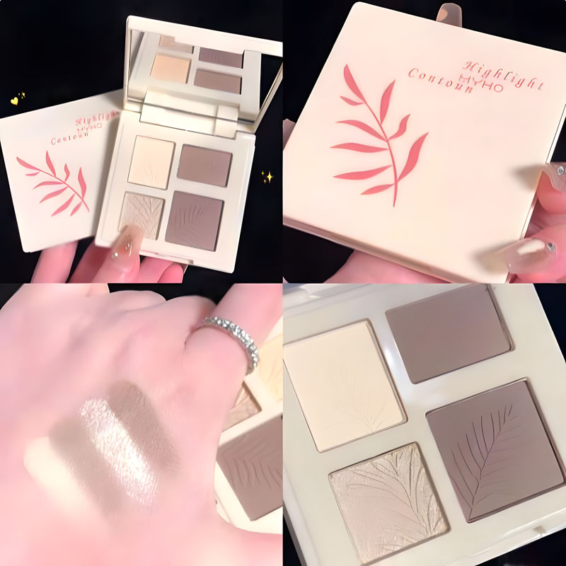ไฮไลท์สี่สี Contouring All-in-One Plate Integrated Plate Matte Brightening Shadow Nose Shadow