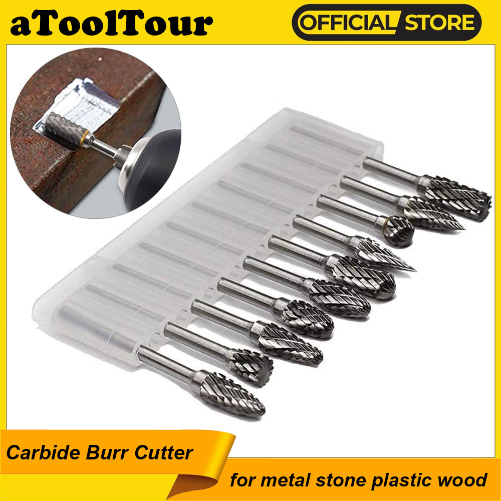 ทังสเตนคาร์ไบด์เสี้ยนชุดเครื่องตัดโรตารี่ Bur เพชร Deburr เจาะ Bit Mill Carve Engrave คู่เดี่ยวตัดแฟ้ม Rasp 3 มม.Shank สําหรับ Die เครื่องบดโลหะไม้พลาสติกแก้วหิน