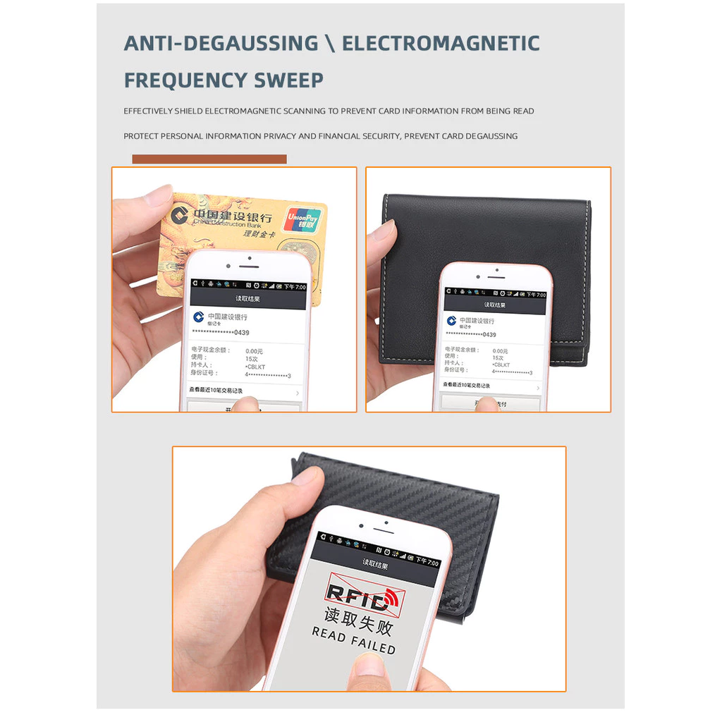 Anti Rfid ผู้ถือบัตรเครดิตกระเป๋าสตางค์ผู้ชาย Bank Cardholder กรณีหนังขนาดเล็ก Slim บาง Magic Mini กระเป๋าสตางค์สมาร์ท Minimalist กระเป๋าสตางค์