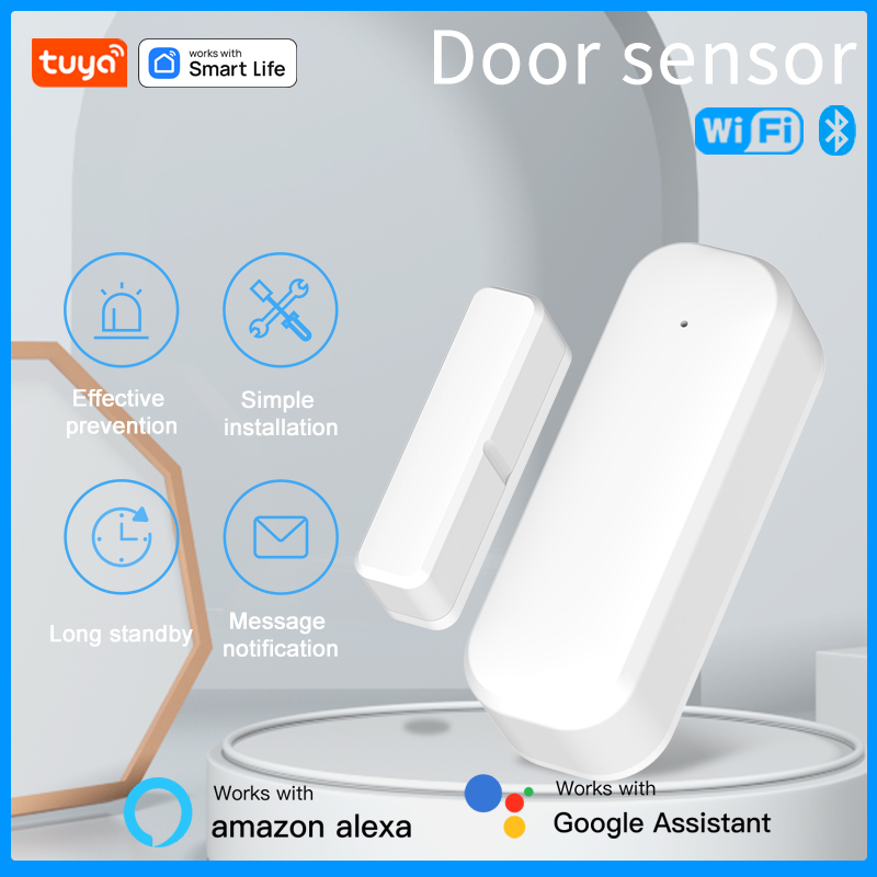 เซ็นเซอร์ประตูอัจฉริยะ Tuya WiFi และ ZigBee นาฬิกาปลุกเซ็นเซอร์สัมผัสหน้าต่าง
