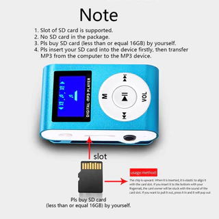 ใหม่ Hifi เครื่องเล่น MP3 แบบพกพา Mini Digital หน้าจอ LCD เครื่องเล่นเพลงกีฬา SD การ์ดรองรับพร้อมสายเคเบิล