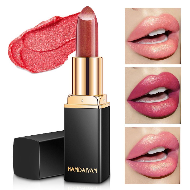 Professional Coral Pink Coloer ริมฝีปากแต่งหน้ากันน้ําติดทนนาน Pigment Nude สีชมพู Mermaid Shimmer ลิปสติกแต่งหน้าหรูหรา