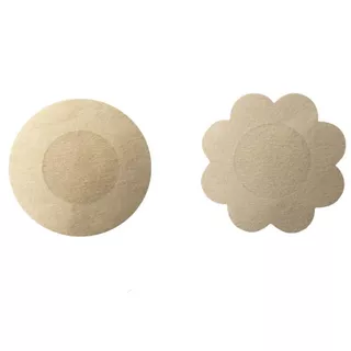 100 ชิ้นจุกนมสติกเกอร์ทิ้งผิวที่มองไม่เห็นไม่ทอแพทช์เต้านม Bra-less Pasties Pad ดอกไม้\Round