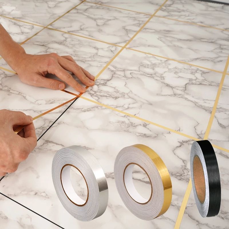 50m แปรงทองเงินชั้น Edging กันน้ําตะเข็บสติ๊กเกอร์ติดผนัง Wall Gap เพดานตกแต่งบ้าน Self-กาวเทปกระเบื้อง