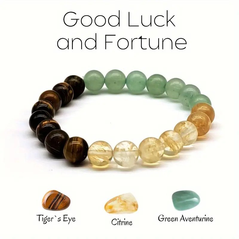 1 ชิ้นคลาสสิก Fascinating ทุกวันหินธรรมชาติ Tiger Eye Stone สีเขียวสีดําสร้อยข้อมือลูกปัดผู้ชายผู้หญิง