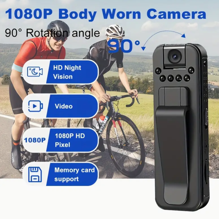 กล้องกีฬามือถือการประชุม Cam HD Night Vision 1080P เครื่องบันทึกการบังคับใช้กฎหมายแบบ On-Site