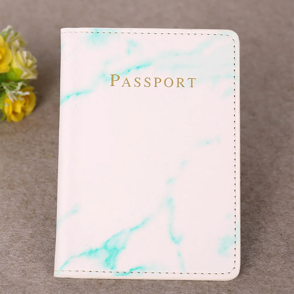 กระเป๋าสตางค์ หนัง Pu ลายหินอ่อน ใส่หนังสือเดินทาง บัตรเครดิต บัตรเครดิต แฟชั่นสําหรับผู้หญิง และผู้ชาย
