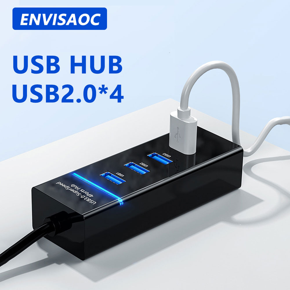 อะแดปเตอร์แยกฮับ USB 2.0 4 พอร์ต USB 3.0 หลายพอร์ต สําหรับคอมพิวเตอร์ แล็ปท็อป โทรศัพท์ แท็บเล็ต