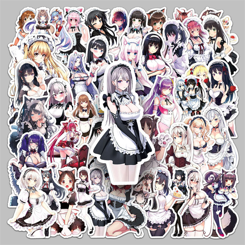 50ชิ้นน่ารักอะนิเมะแม่บ้านสติกเกอร์ ทําเอง คอมพิวเตอร์ วาชิ สมุดสติกเกอร์แล็ปท็อปเครื่องเขียนศิลปะงานฝีมือ