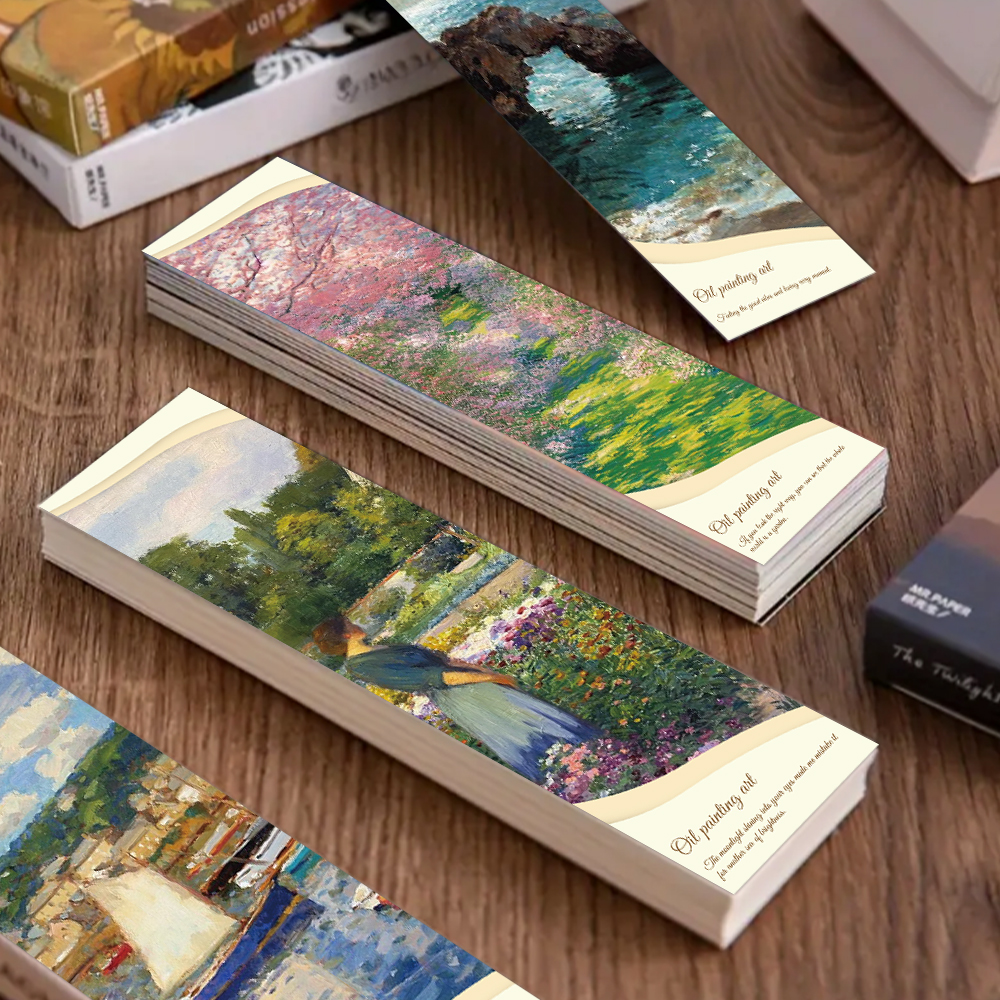 ที่คั่นหนังสือภาพวาดสีน้ํามัน 1 แพ็ค/30 ชิ้น, ที่คั่นหนังสือมัลติฟังก์ชั่นอ่านหนังสือกระดาษ