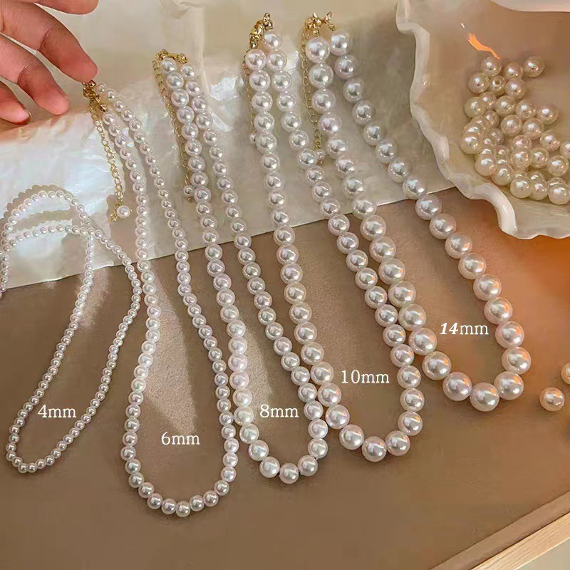 สร้อยคอโชคเกอร์มุกเรียบง่ายสําหรับผู้หญิงอุปกรณ์เครื่องประดับแพ้ง่าย