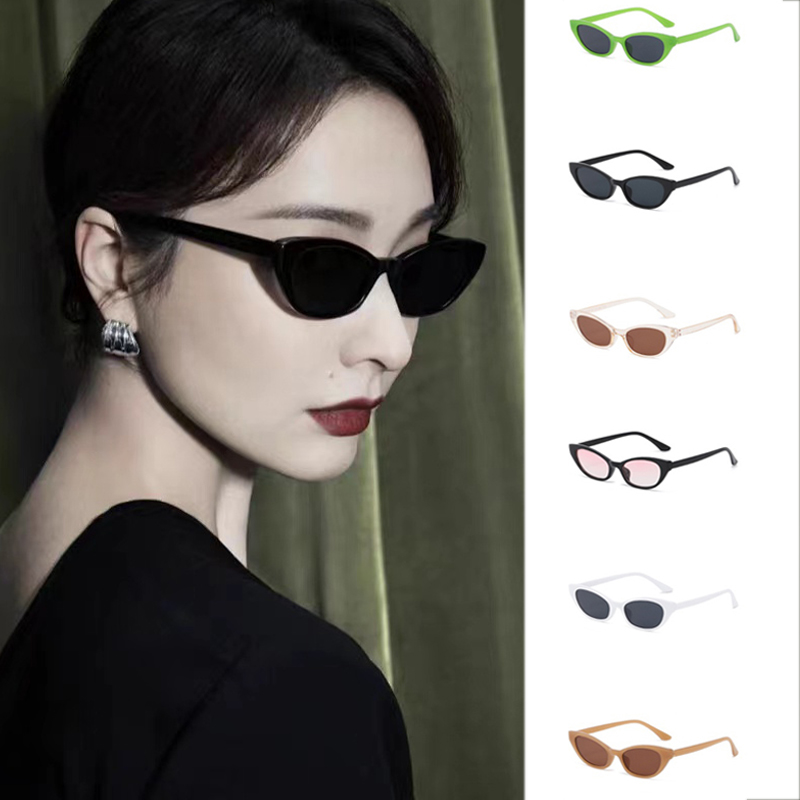 แฟชั่นเกาหลีรุ่นกรอบเล็กผู้ชายและผู้หญิง Cat-eye แว่นตากันแดดแว่นตา Ins บุคลิกภาพแนวโน้ม UV Protection แว่นตากันแดด