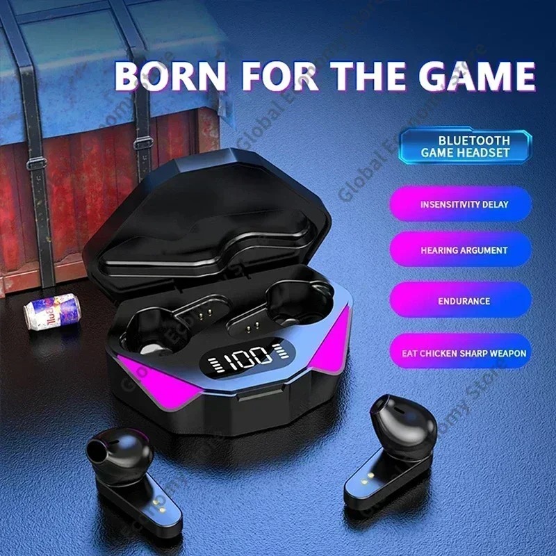 X15 TWS หูฟังสําหรับเล ่ นเกมหูฟังบลูทูธพร ้ อมไมโครโฟนเบสเสียงตําแหน ่ ง 9D สเตอริโอเพลง HiFi ชุดหูฟังสําหรับ Gamer
