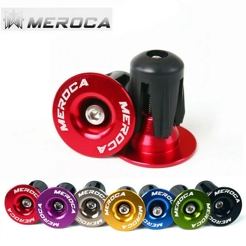 Meroca 1 คู่ปลั๊กปลายแฮนด์จักรยาน MTB Bike Handle Bar Plug End Cap อุปกรณ์จักรยาน