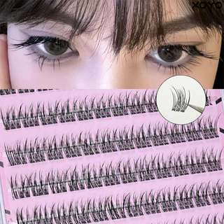 Voluminous ไม่ต้องใช้กาวขนตาปลอมแบบมีกาวในตัวปุยหางปลาดอกทานตะวันหนา Curling Lash Extension DIY อะนิเมะ