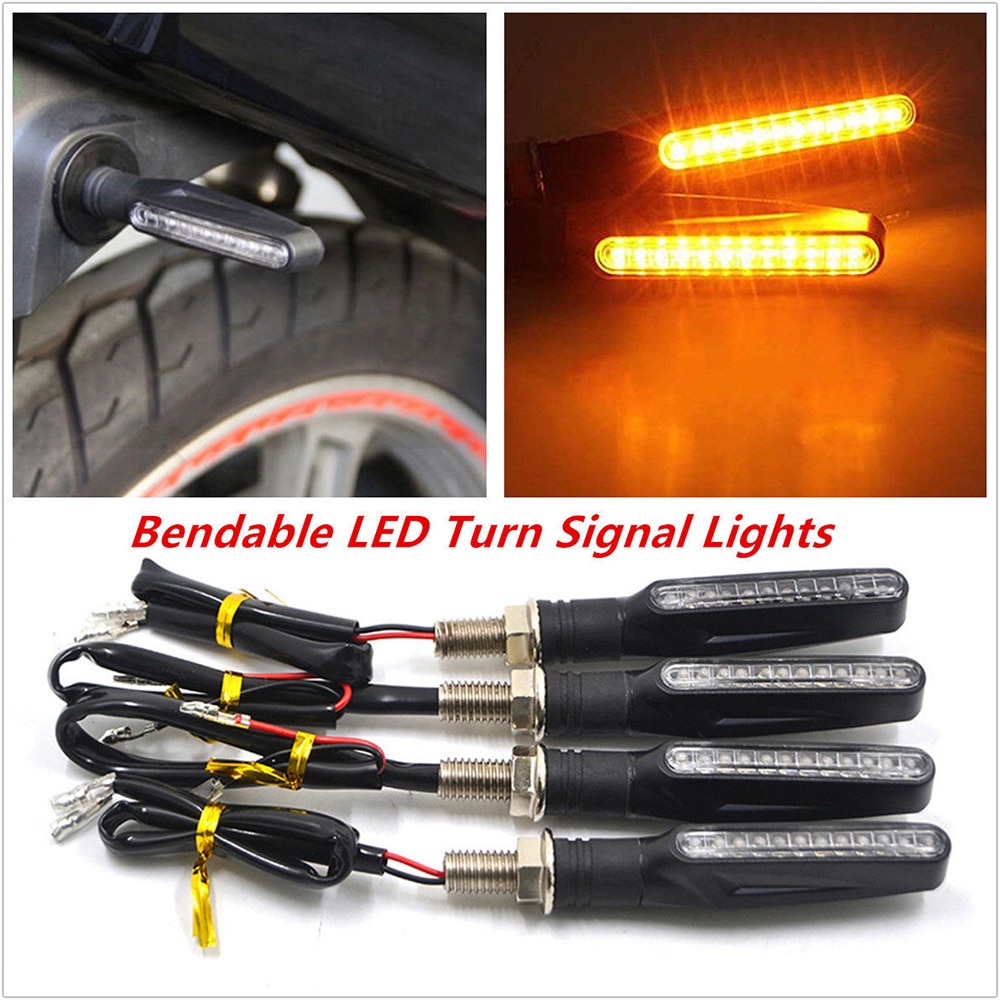 ไฟเลี้ยว LED 12v IP68 กันน้ํา สีเหลืองอําพัน สําหรับรถจักรยานยนต์
