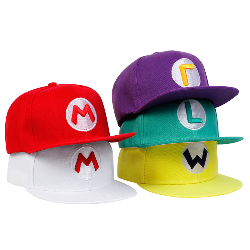 Unisex Mario Letter เย็บปักถักร้อยปรับ Designer เบสบอลหมวกแบน Hip Hop หมวกฤดูใบไม้ผลิฤดูใบไม้ร่วงกีฬากลางแจ้งสําหรับผู้หญิงผู้ชาย