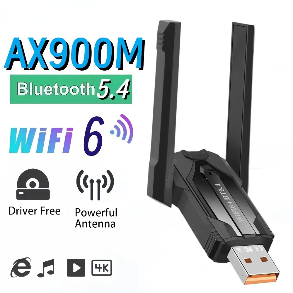 Ax900 USB 3.0 WiFi 6 & Bluetooth 5.4 อะแดปเตอร์ไร้สาย 900Mbps การ์ดเครือข่าย 2.4G/5Ghz Dual Band
