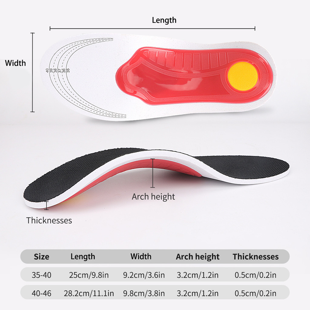 1 คู่ Orthotic Insoles,Arch Support Insoles, Arch Support Plantar Fasciitis Insoles สําหรับผู้ชายและผู้หญิง