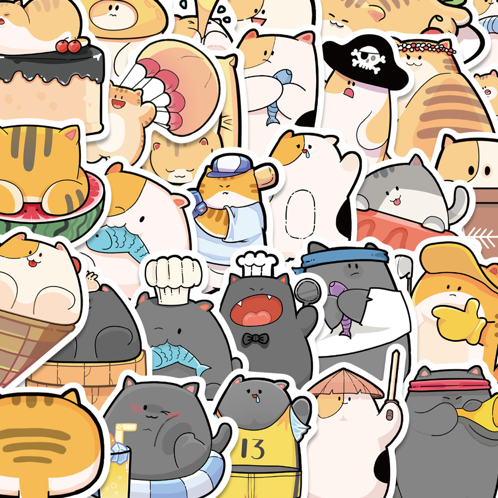 50 ชิ้นการ์ดแมวน่ารักสติกเกอร์ถั่วสไตล์อินลูกแมวเกาหลีขี้เกียจขนาดเล็กทุกวันวัสดุตกแต่งสติกเกอร์