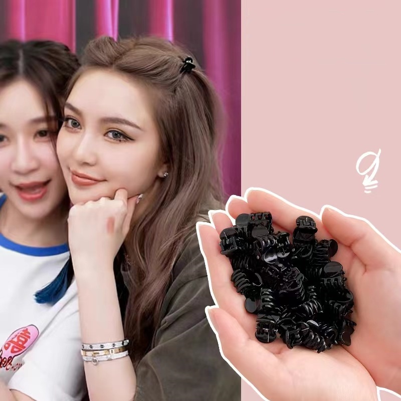 20ชิ้นมินิกิ๊บสีดําด้านเรียบ ปิ่นปักผม สําหรับผู้หญิงสาว