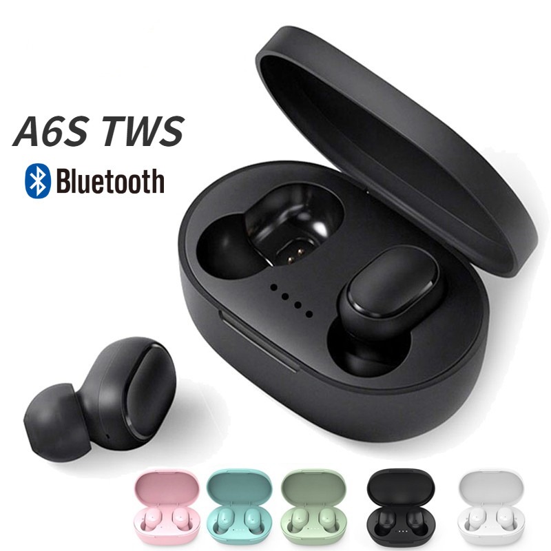Original A6S TWS ชุดหูฟังบลูทูธไร้สาย 5.3 หูฟังบลูทูธกีฬาหูฟังชนิดใส่ในหูชุดหูฟังพร้อมไมโครโฟนสําหรับโทรศัพท์ทุกรุ่น Xiaomi