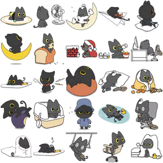 น่ารักแมวดําสติ๊กเกอร์สร้างสรรค์100ชิ้น ทําเอง คอมพิวเตอร์ วาชิ สมุดสติกเกอร์แล็ปท็อปเครื่องเขียนศิลปะงานฝีมือ