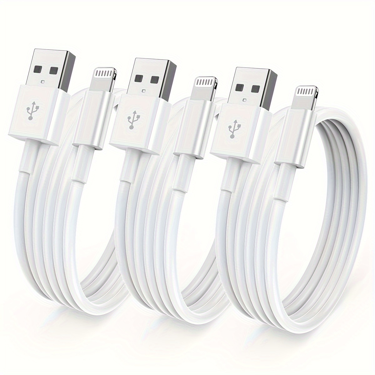 ซื้อ 3.3ft 100 ซม./ 6.6ft 200 ซม.สายชาร์จ USB สําหรับ Apple, USB To Cord, 2.4A Fast Charging, เครื่องชาร์จยาวสําหรับ 13/12/11/11Pro/11Max/ X/XS/XR/XS Max/8/7 /6