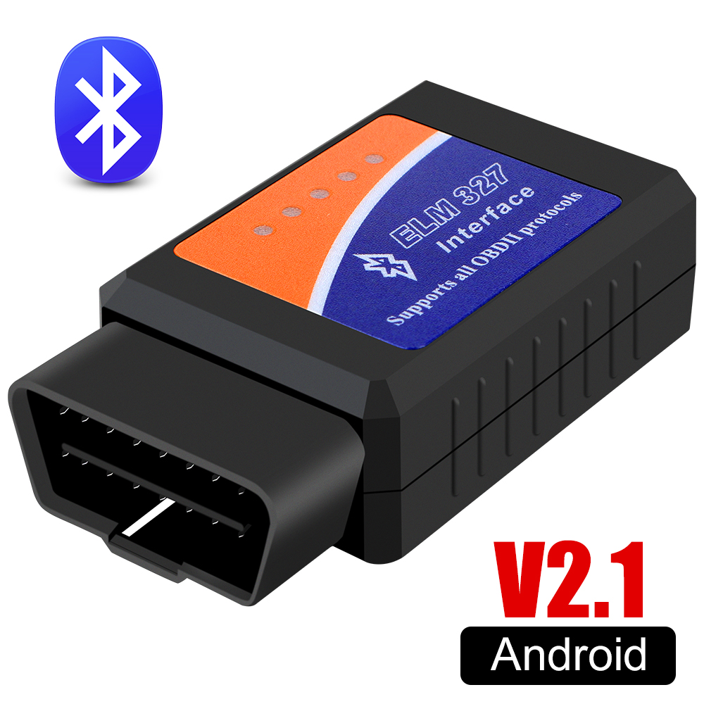 Elm 327 V2.1 OBD2 เครื่องอ่านรหัสบลูทูธ ELM327 OBDII อุปกรณ์เสริมอัตโนมัติ OBD2 เครื่องมือวินิจฉัยรถยนต์เครื่องสแกนเนอร์ Universal