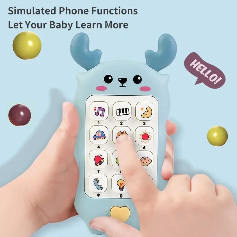 ของเล่นโทรศัพท์มือถือ Montessori Educationtoys เด็กสามารถเคี้ยวเพลงแสงเด็ก Early Education ปริศนาโทรศัพท์ของเล่นสําหรับเด็กของขวัญ