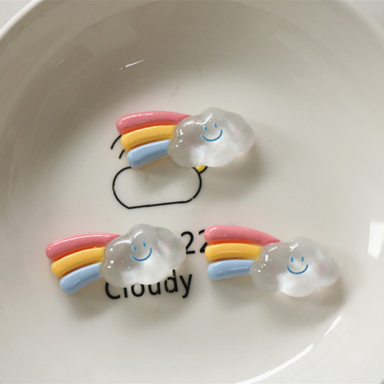 10 ชิ้นชุด Charms เค้กโปร่งใส Cube Rainbow Cloud แฟชั่นอุปกรณ์เสริมสําหรับรองเท้า
