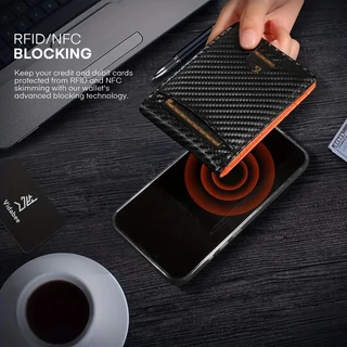 กระเป๋าสตางค์หนังบาง Rfid ปิดกั้นคลิปเงินพับผู้ถือบัตรพ่อกล่องของขวัญวัน
