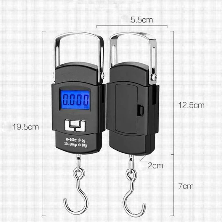 เครื่องชั่งน้ําหนักอิเล็กทรอนิกส์ แบบพกพา 50 กก. / 10 กรัม