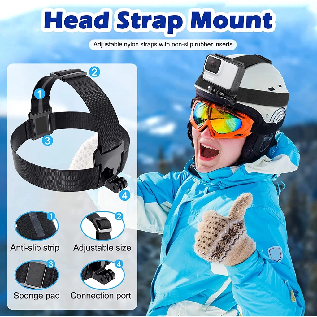 14-in-1 Action กล้องชุดอุปกรณ์เสริมสําหรับ GoPro 12 11 10 9 8 7 6 5 4 3 + 2 1 DJI Insta360 SJCAM Yi อุปกรณ์เสริมชุด thumbnail 5