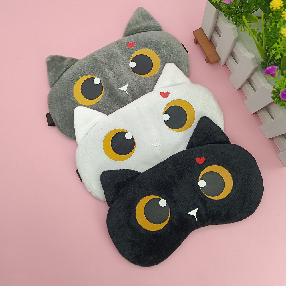แฟชั่น ใหม่สั้น Plush Sleeping Mask Rest Cover ตา Nap ฟรีขนาด Travel Blackout Eye Mask Noon Break การทําสมาธิน่ารัก 3D แมวรูปแบบผู้หญิง Universal ขนาดฝาครอบตา Blindfold